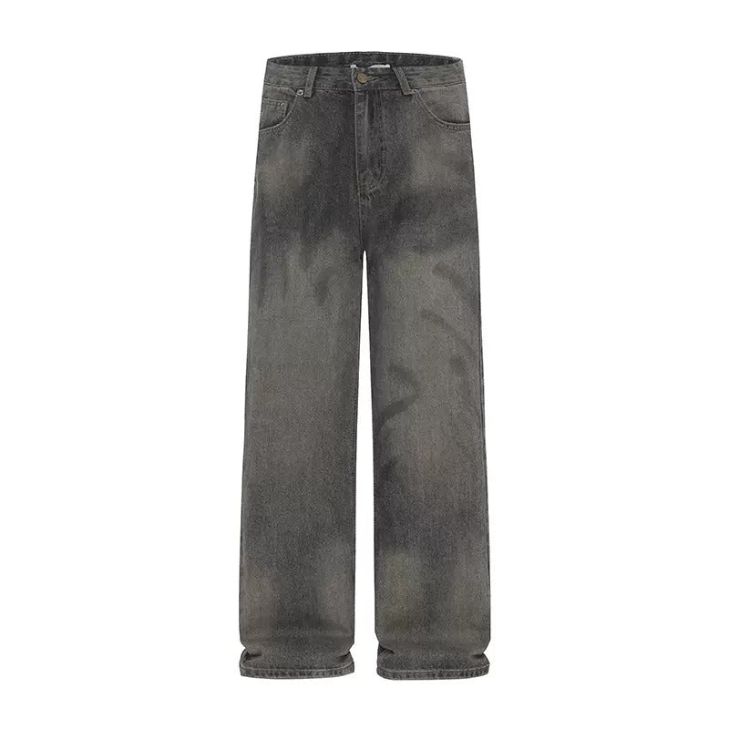 Washed Old High Street Loose Straight Jeans MB7043