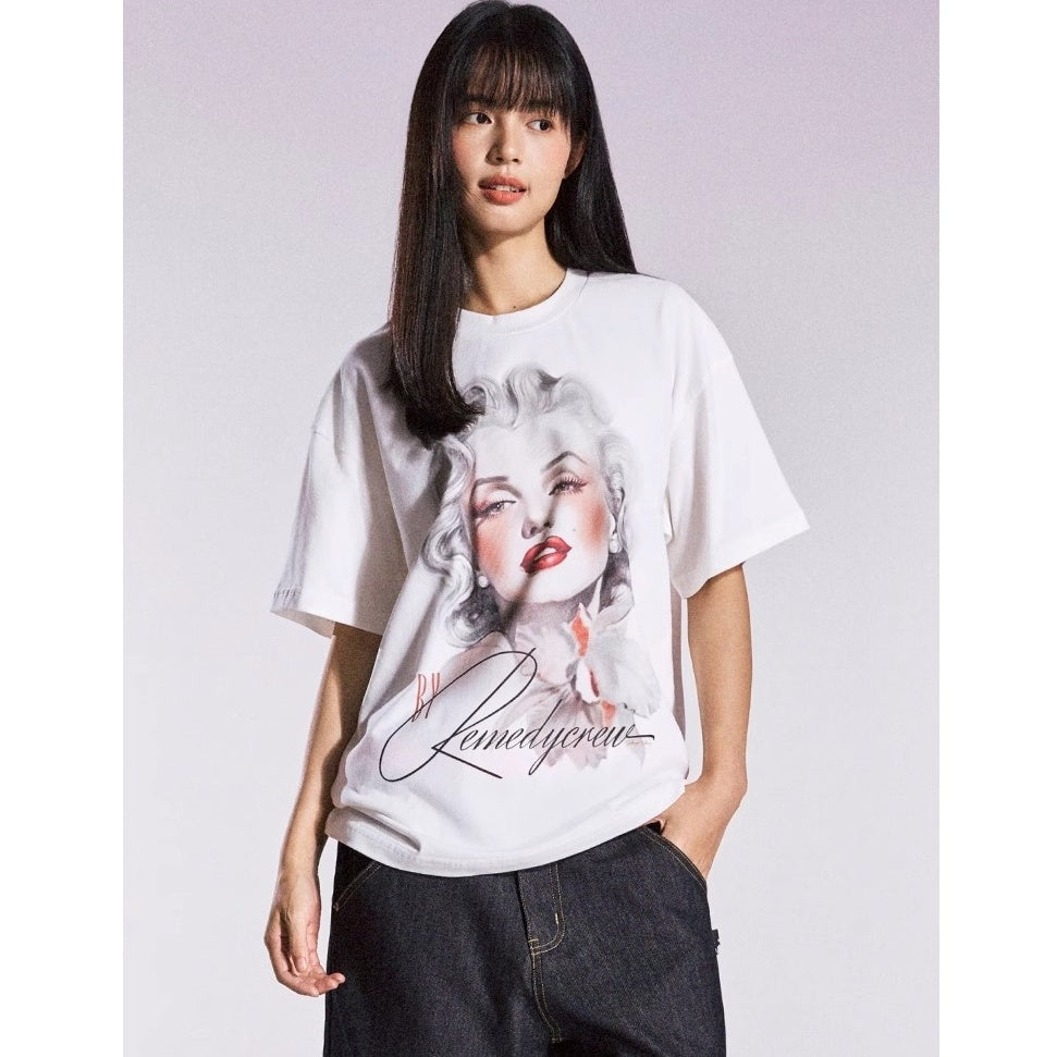 Monroe Retro Loose Crew Neck T-shirt MB7356
