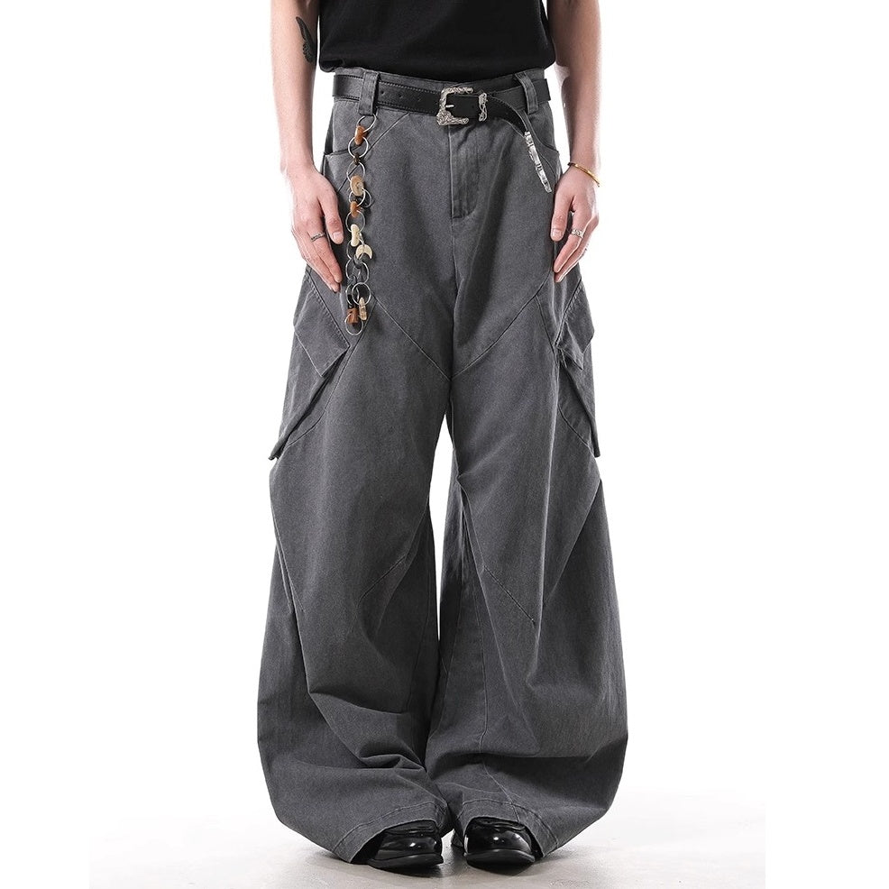 Switching Casual Loose Cargo Curve Pants BL1020