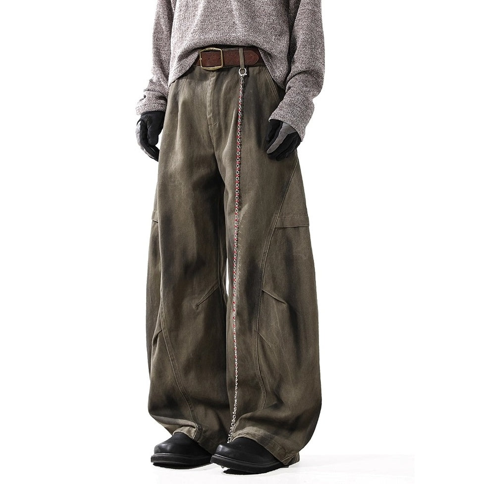 Dirty Washed Distressed Casual Curve Pants BL1031