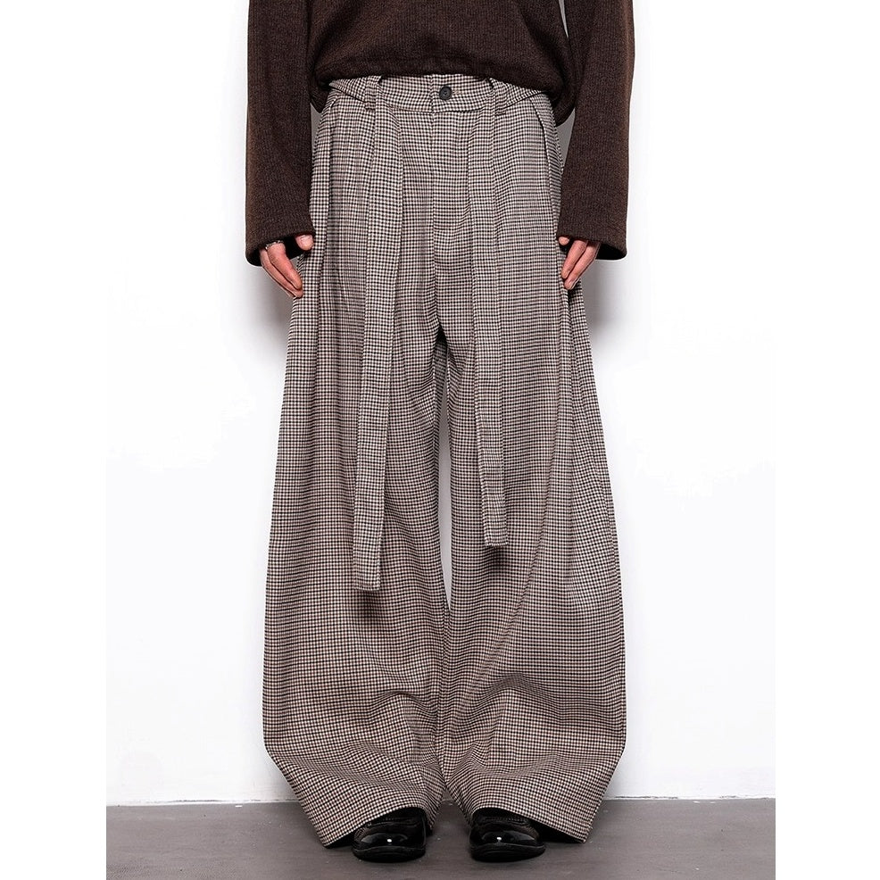 Houndstooth Relaxed Wide-leg Pants BL1029
