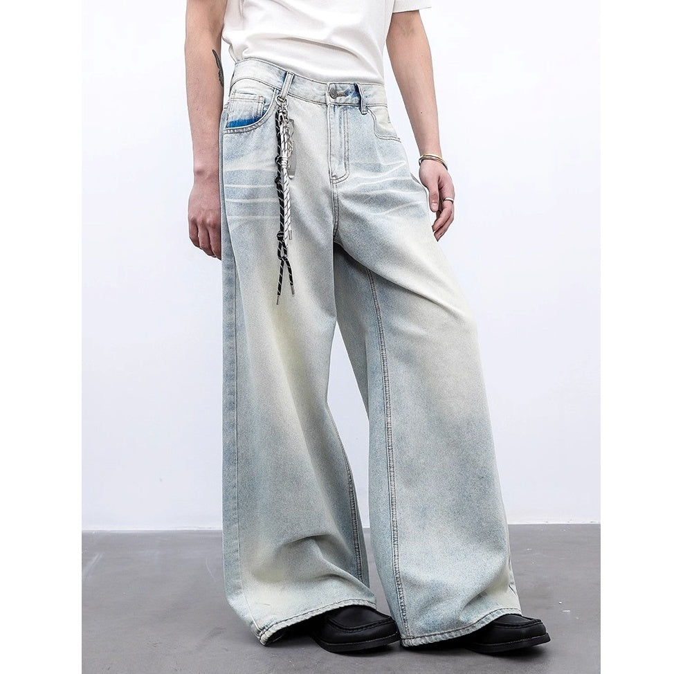 Washed Wide-leg Loose Straight Jeans BL1008