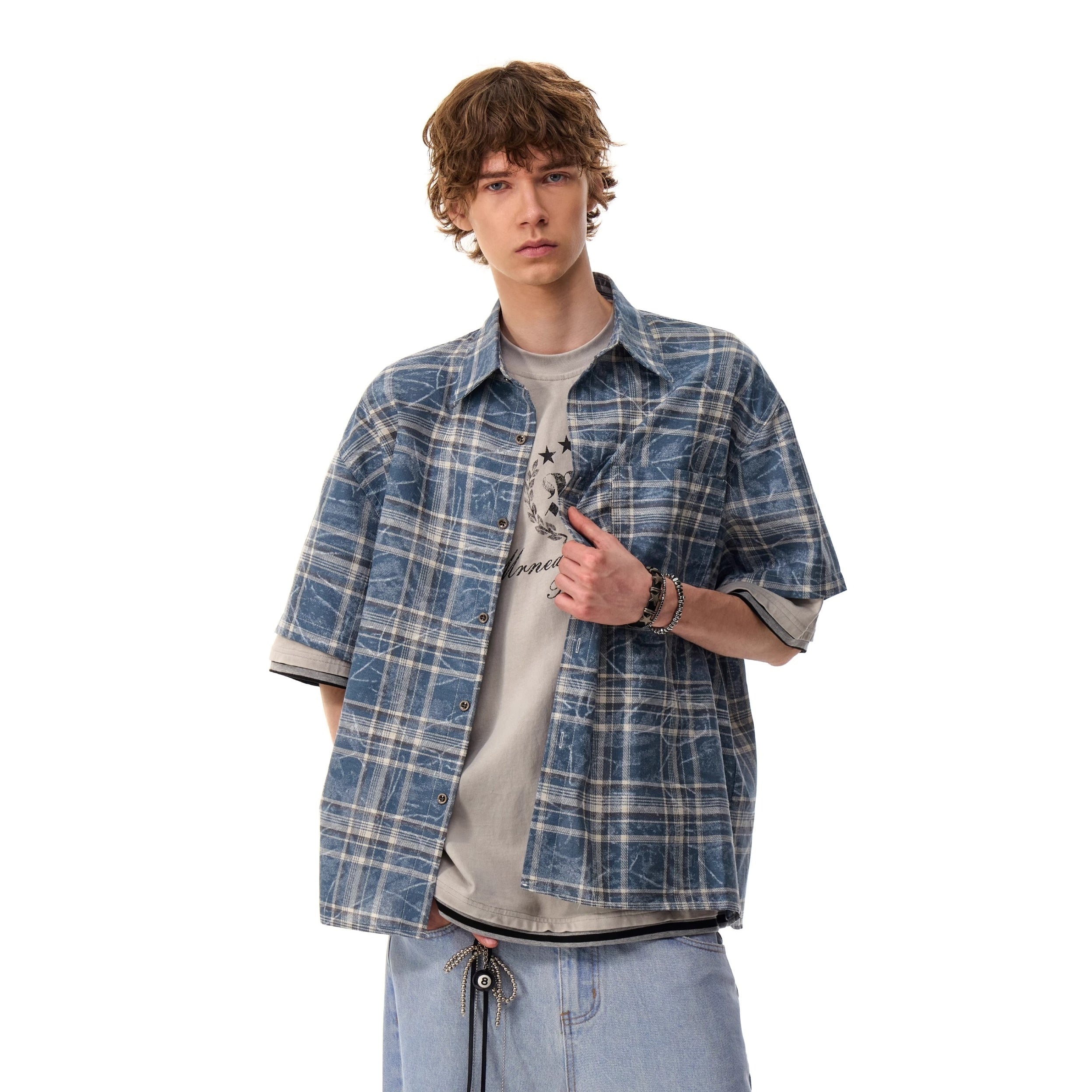Vintage Smudge Plaid Shirt MR054