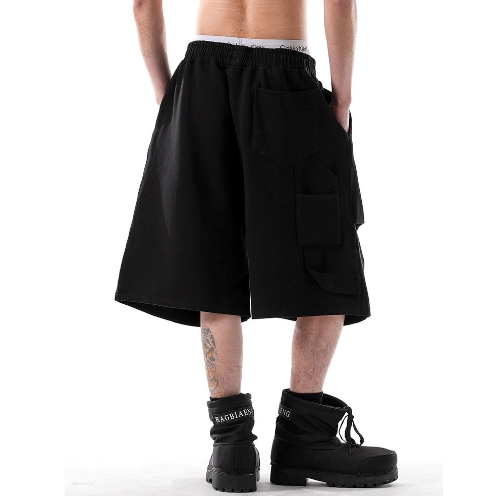 Pleated Sport Wide-Leg Sweat Half Pants BL1022