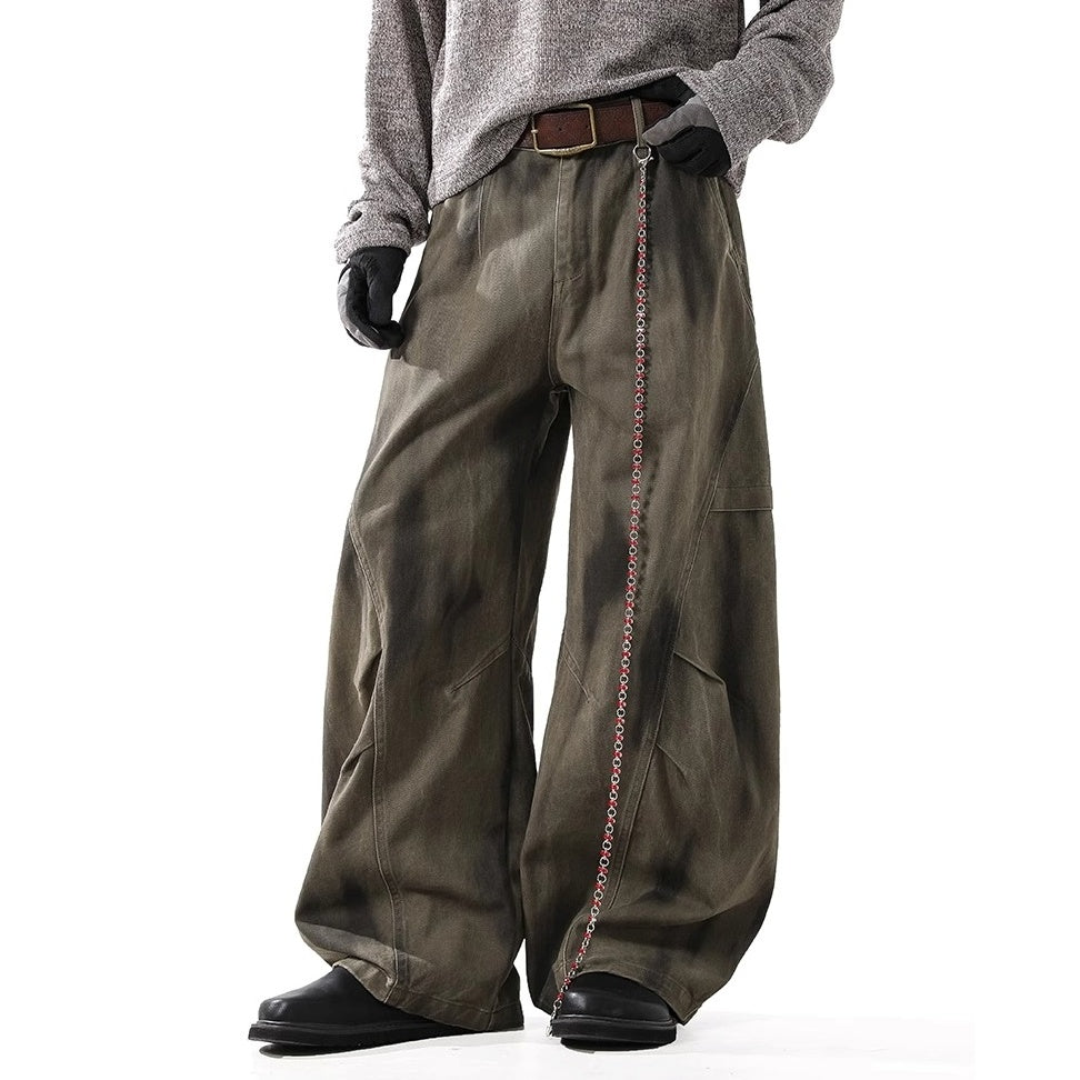 Dirty Washed Distressed Casual Curve Pants BL1031