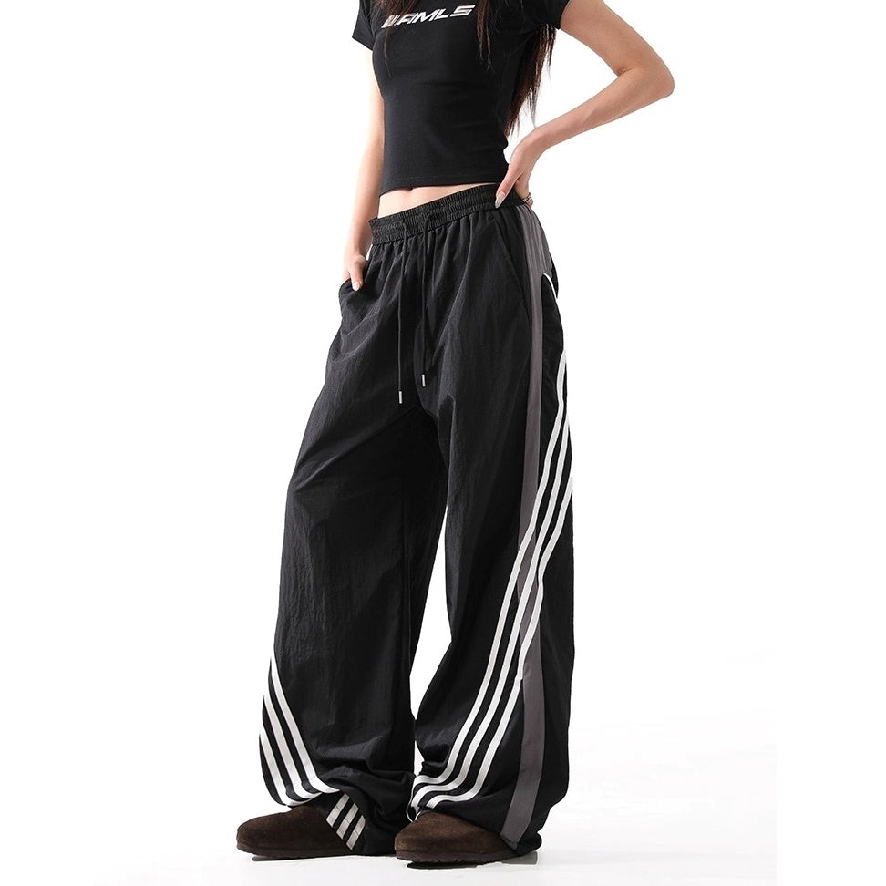 Diagonal Lines Loose Paratrooper Pants BL1035