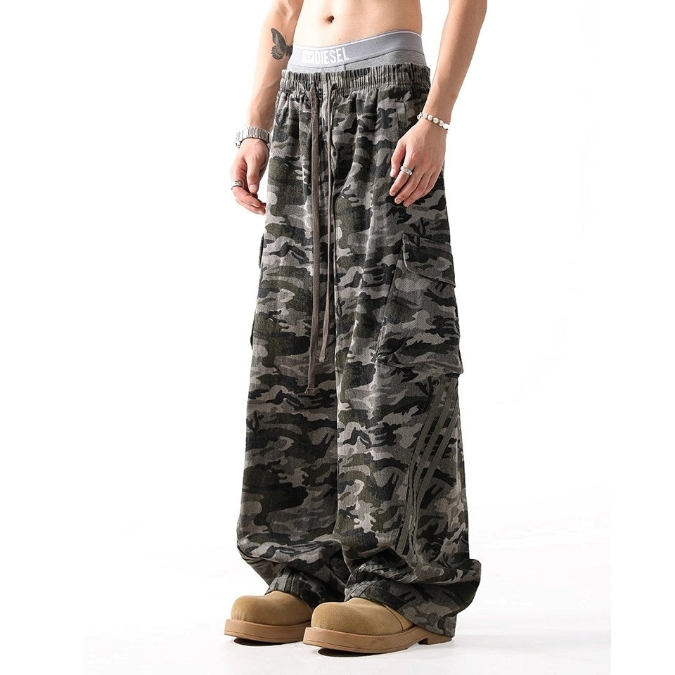 Side Stripe Camouflage Cargo Pants BL1032