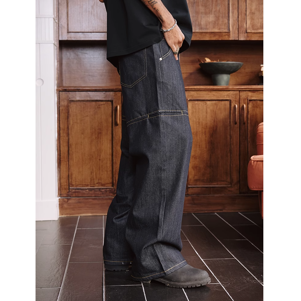 Stitch Design Loose Straight Jeans MB7369