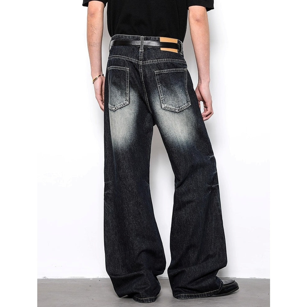 Vintage Washed Whiskers Flared Jeans BL1010