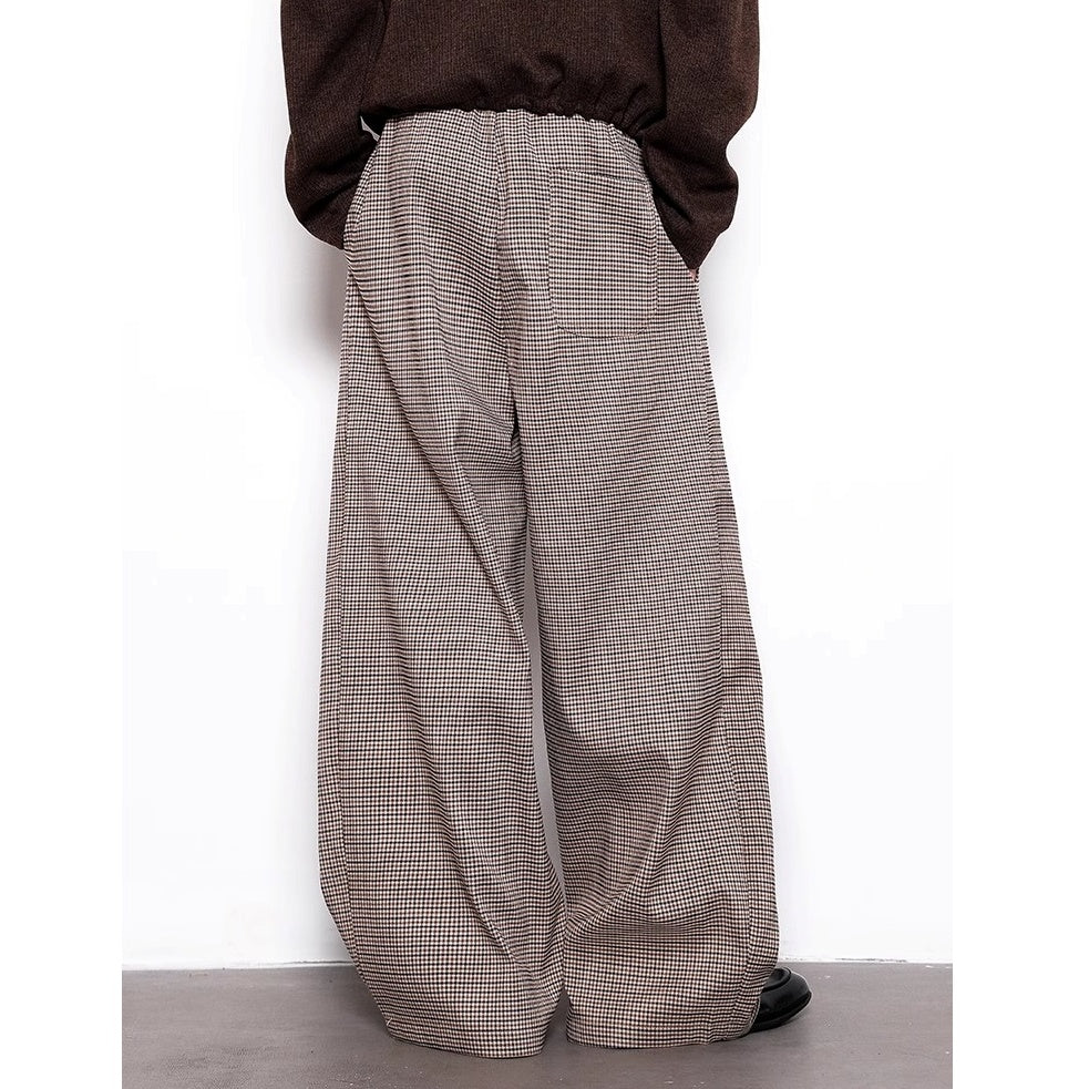 Houndstooth Relaxed Wide-leg Pants BL1029
