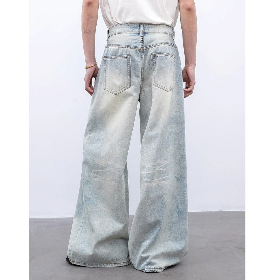 Washed Wide-leg Loose Straight Jeans BL1008