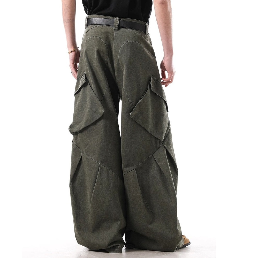 Switching Casual Loose Cargo Curve Pants BL1020