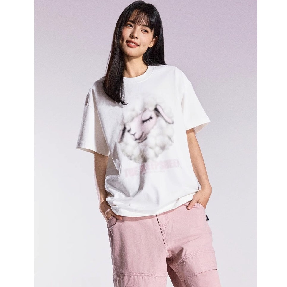 Cartoon Sheep Print T-shirts MB7366