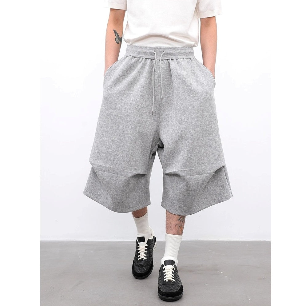 Pleated Air Layer Scimitar Cropped Sweatpants BL1006