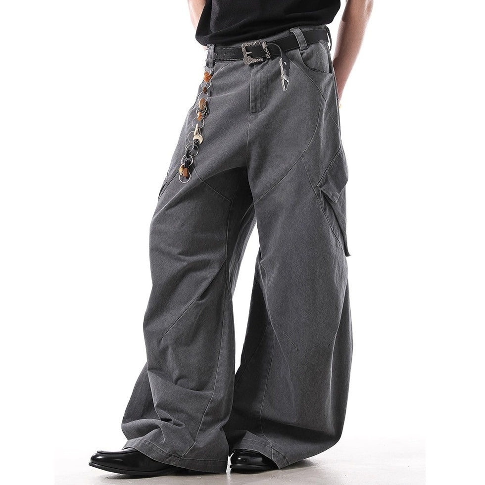Switching Casual Loose Cargo Curve Pants BL1020