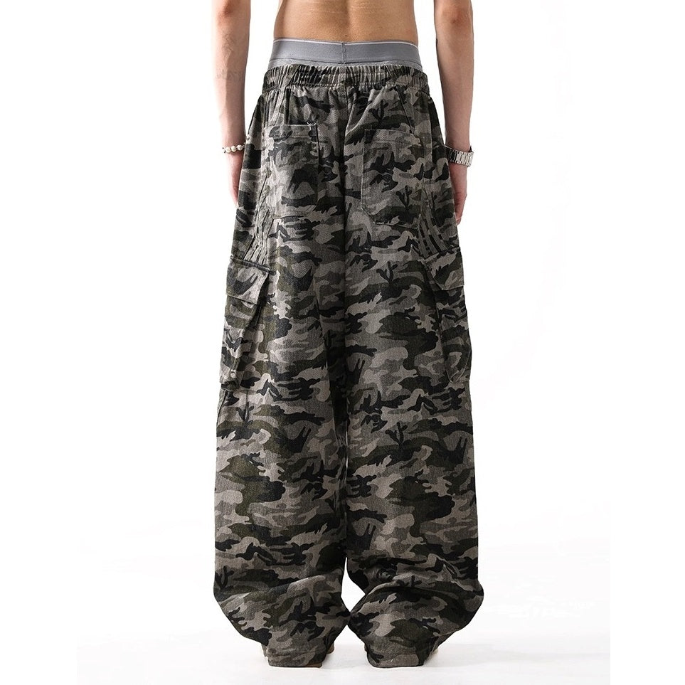 Side Stripe Camouflage Cargo Pants BL1032