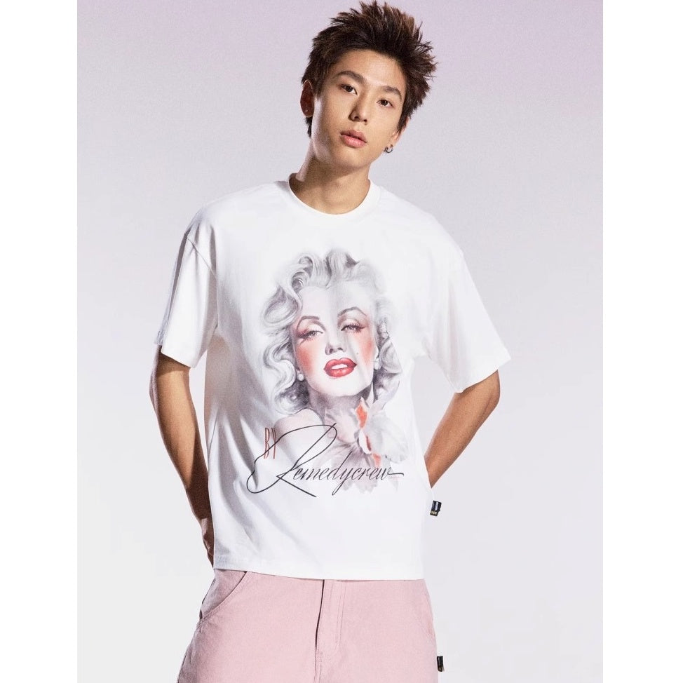 Monroe Retro Loose Crew Neck T-shirt MB7356