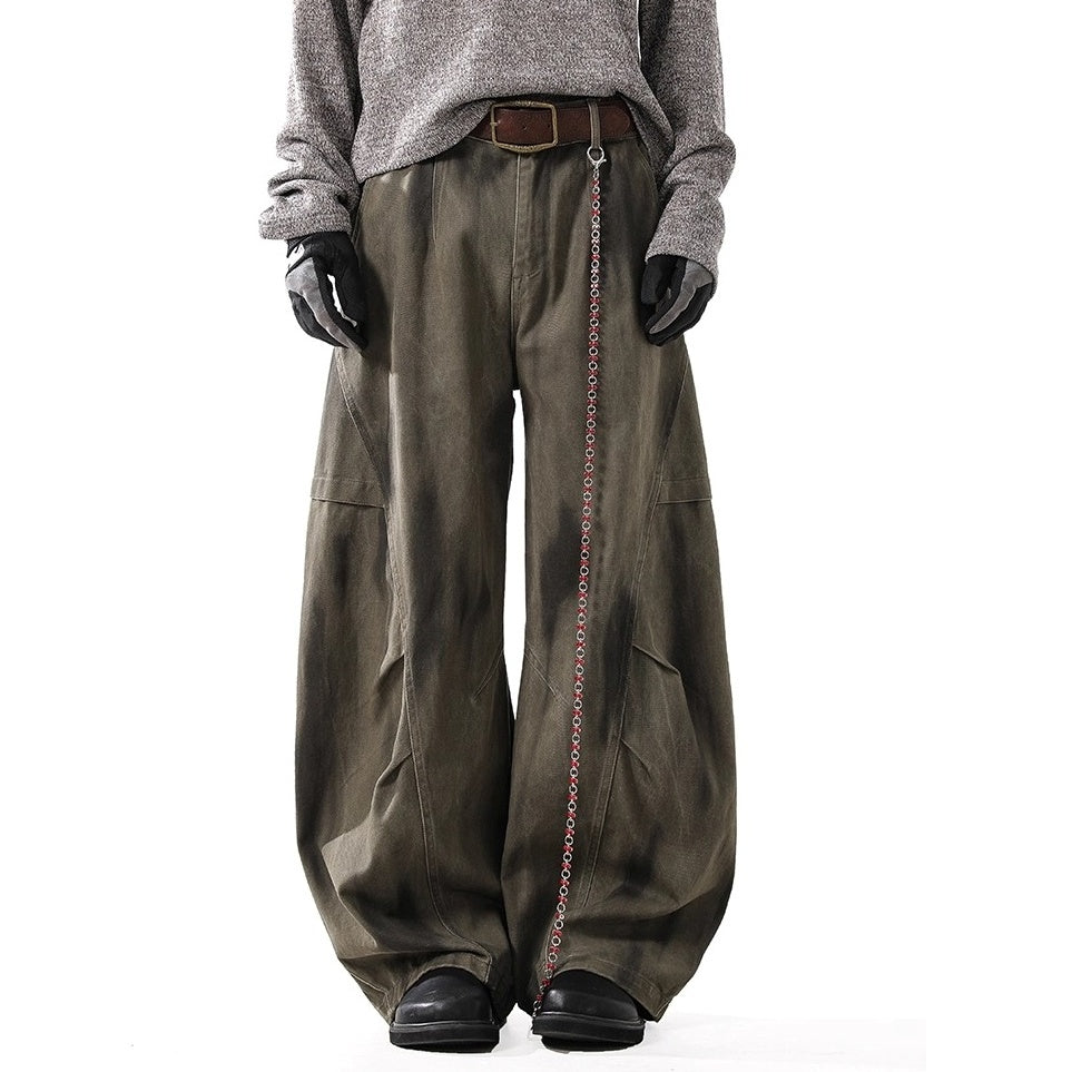 Dirty Washed Distressed Casual Curve Pants BL1031