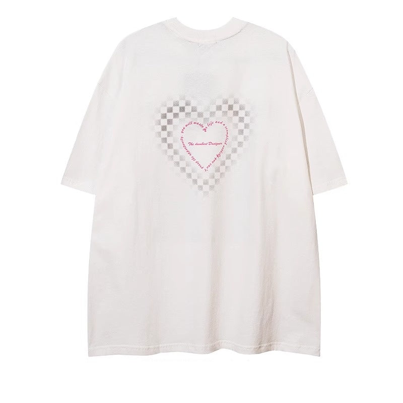 Retro Cartoon Love Print T-shirt NH7006