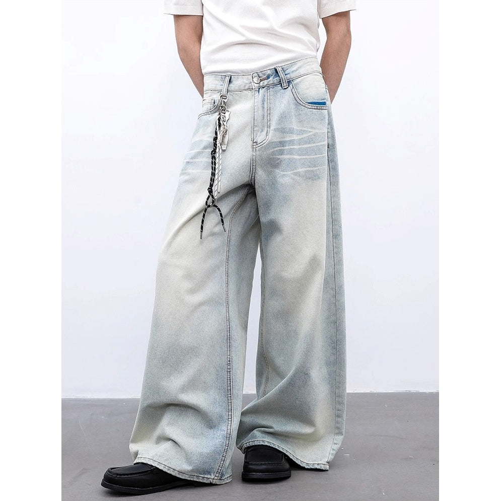 Washed Wide-leg Loose Straight Jeans BL1008