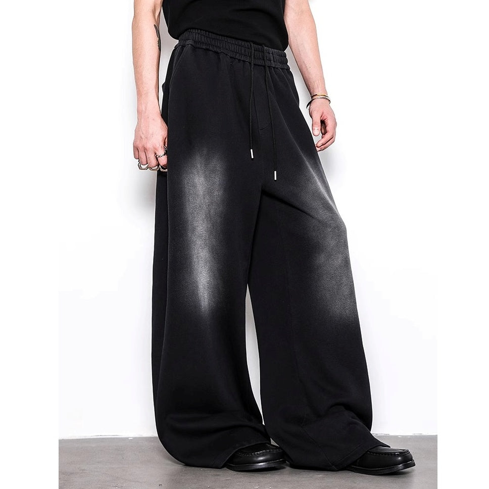 Washed Wide-leg Scimitar Logo Casual Pants BL1030