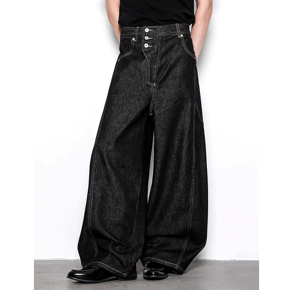 Loose A-line Wide Buggy Jeans BL1026