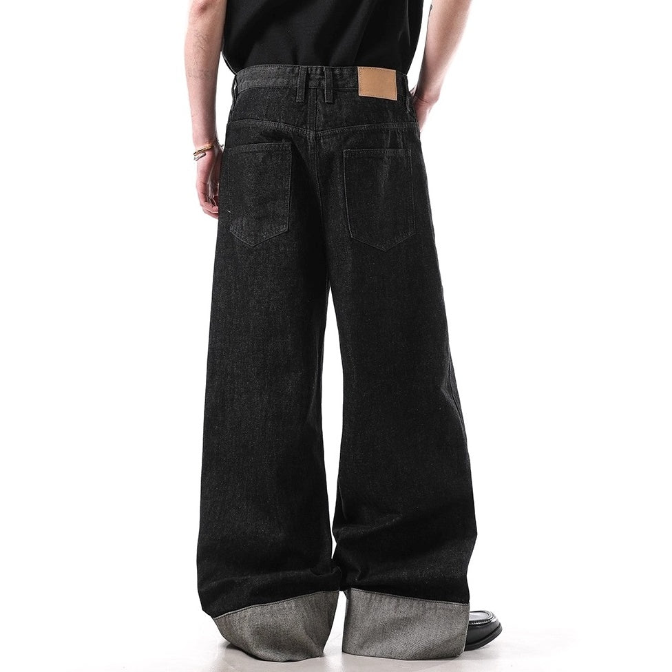 Breasted Red Ear Wide Jeans BL1013