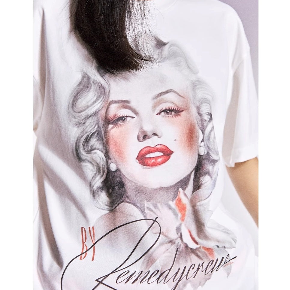 Monroe Retro Loose Crew Neck T-shirt MB7356