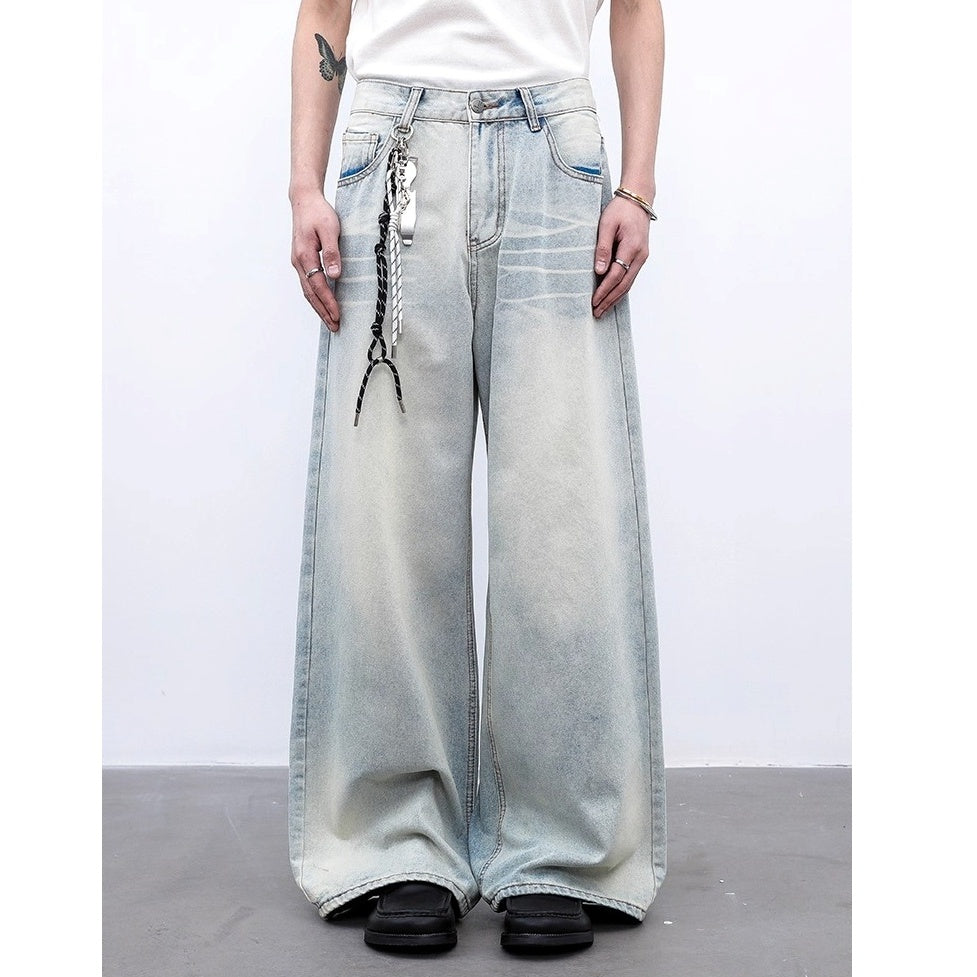 Washed Wide-leg Loose Straight Jeans BL1008