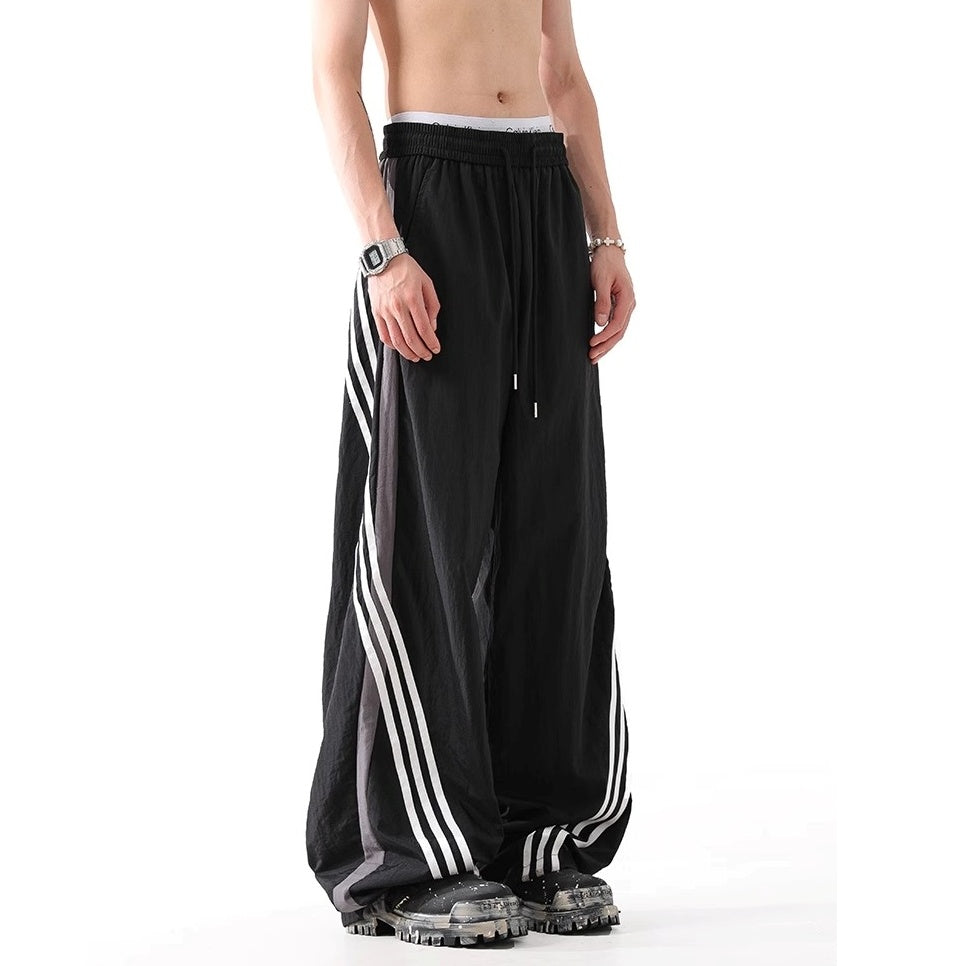 Diagonal Lines Loose Paratrooper Pants BL1035