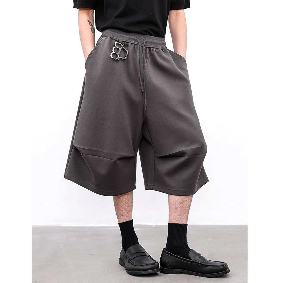 Pleated Air Layer Scimitar Cropped Sweatpants BL1006