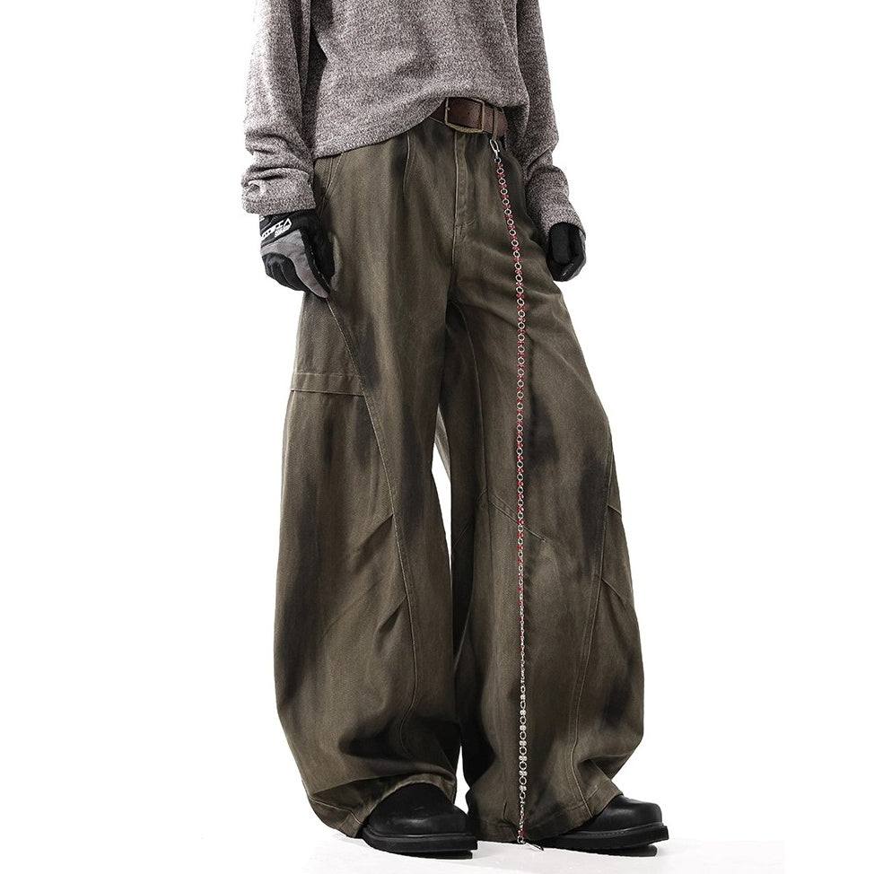 Dirty Washed Distressed Casual Curve Pants BL1031