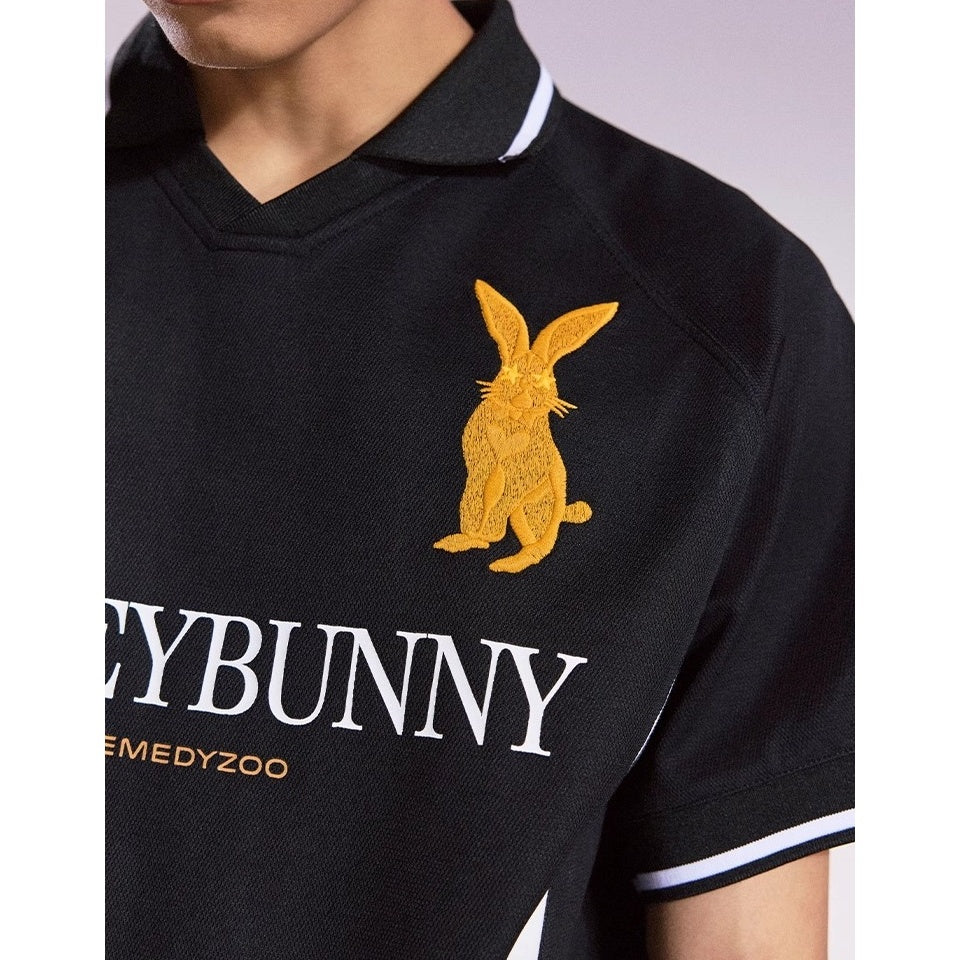 Honey Bunny Embroidery Polo Collar T-shirt MB7364