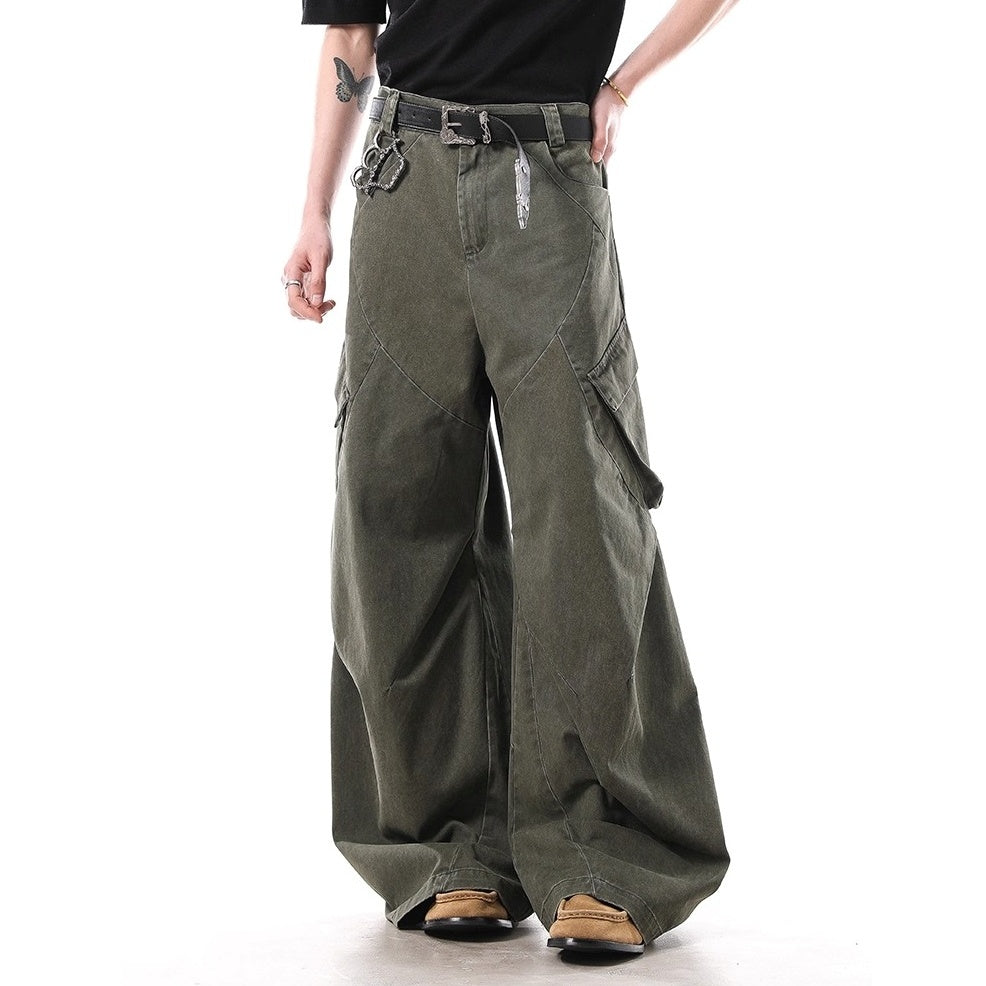 Switching Casual Loose Cargo Curve Pants BL1020