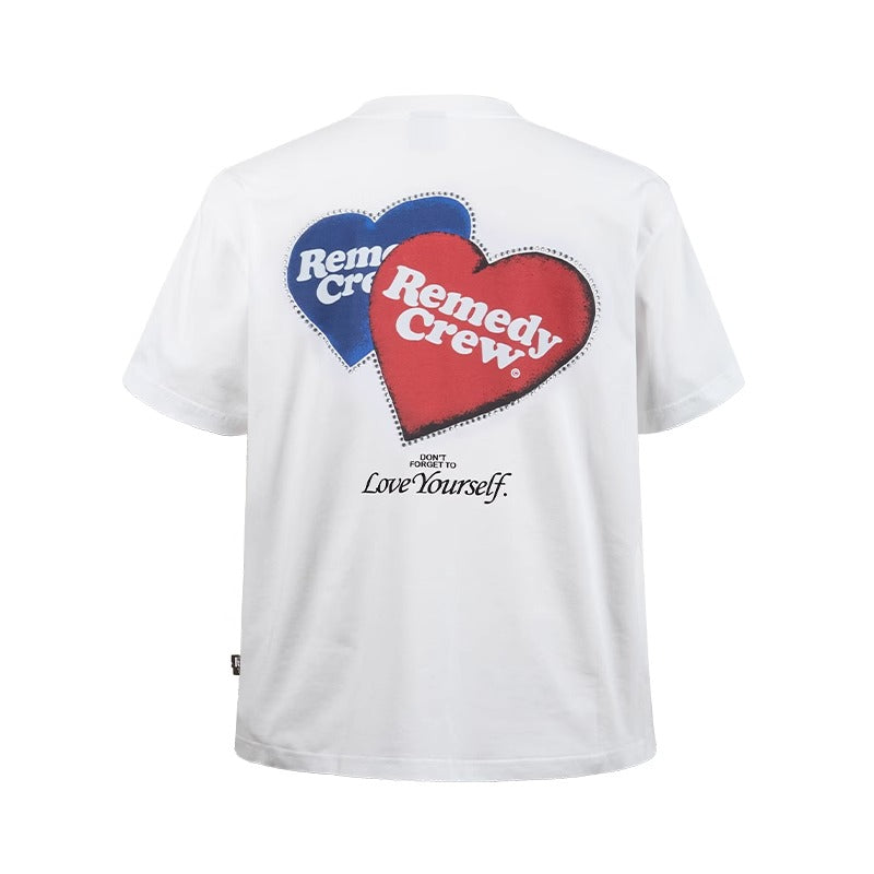 Heart Rhinestone Loose T-shirt MB7365