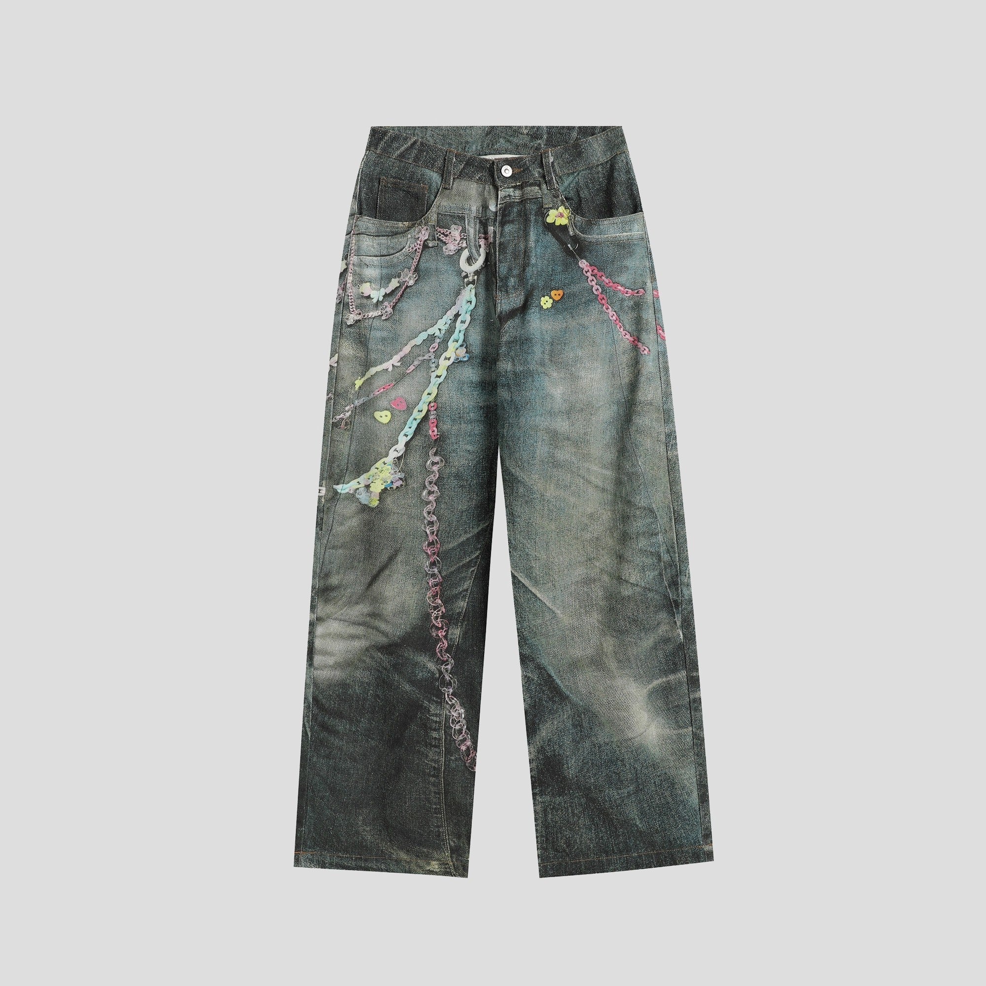 Direct Spray Candy Chain Print Jeans IN7061