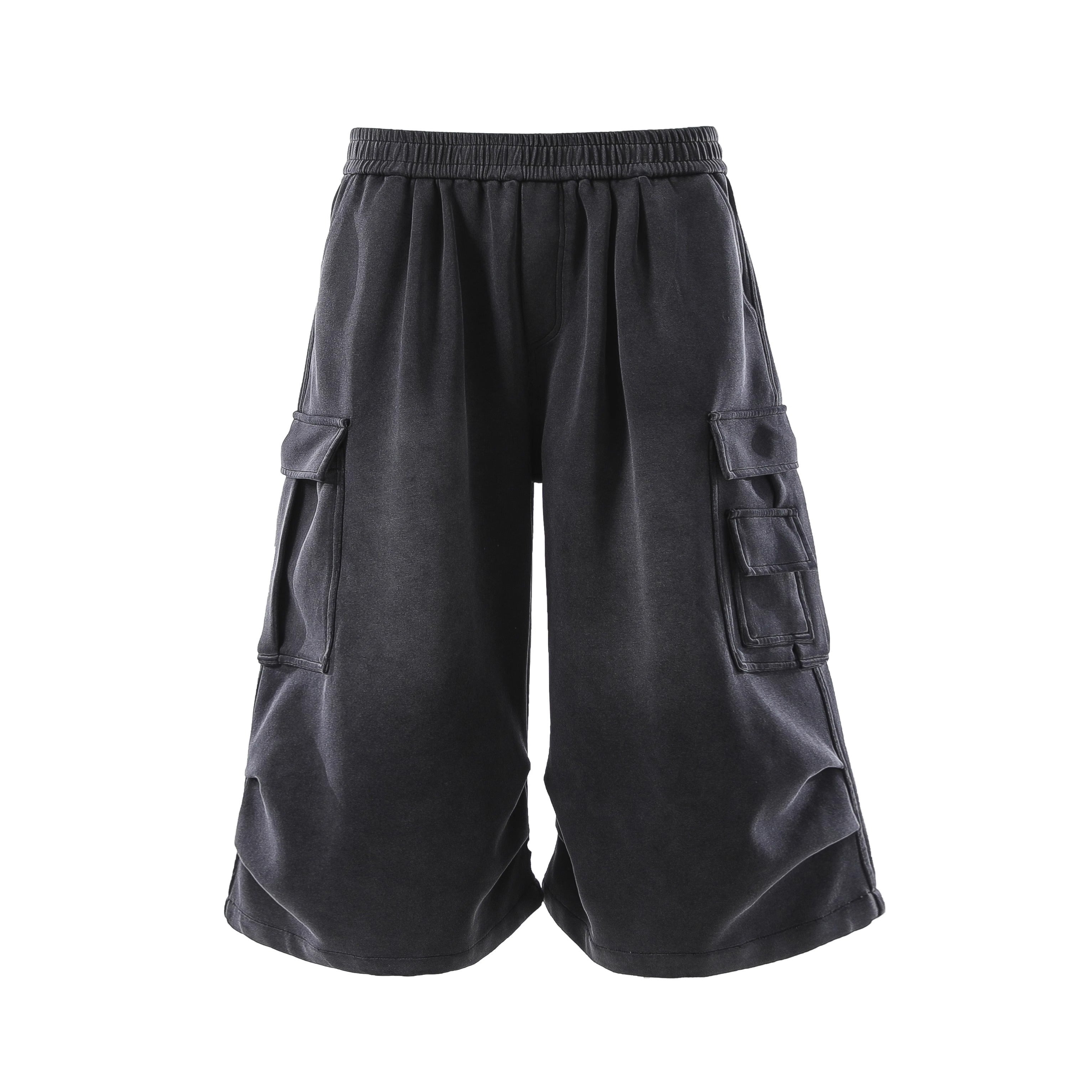 Pleated Wash Wide Cropped Cargo Pants EAT171