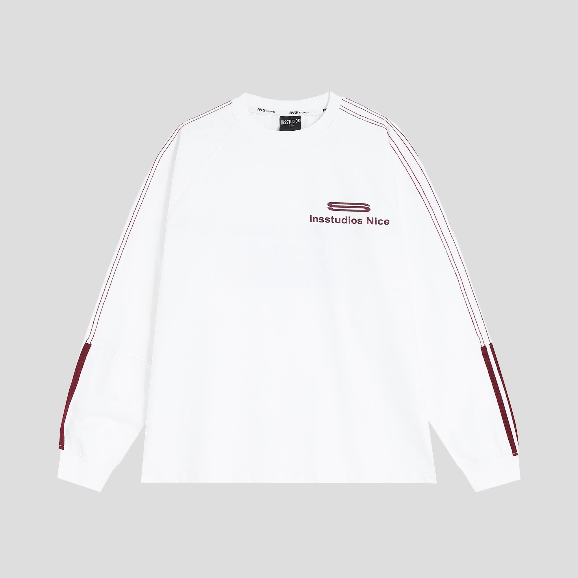 Dotted Line Three Bars LOGO Raglan Long Sleeve T-Shirt IN7071