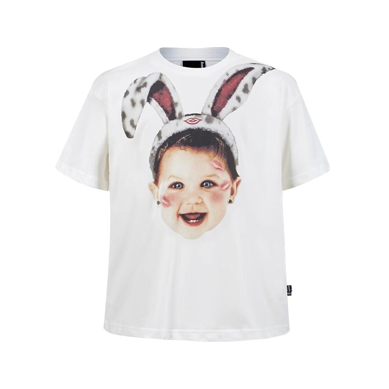 Fun Rabbit Treasure Print T-shirt MB7359