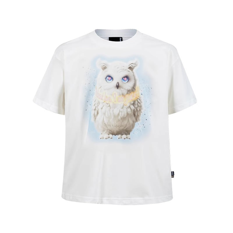 Owl Rhinestone Loose T-shirt MB7361