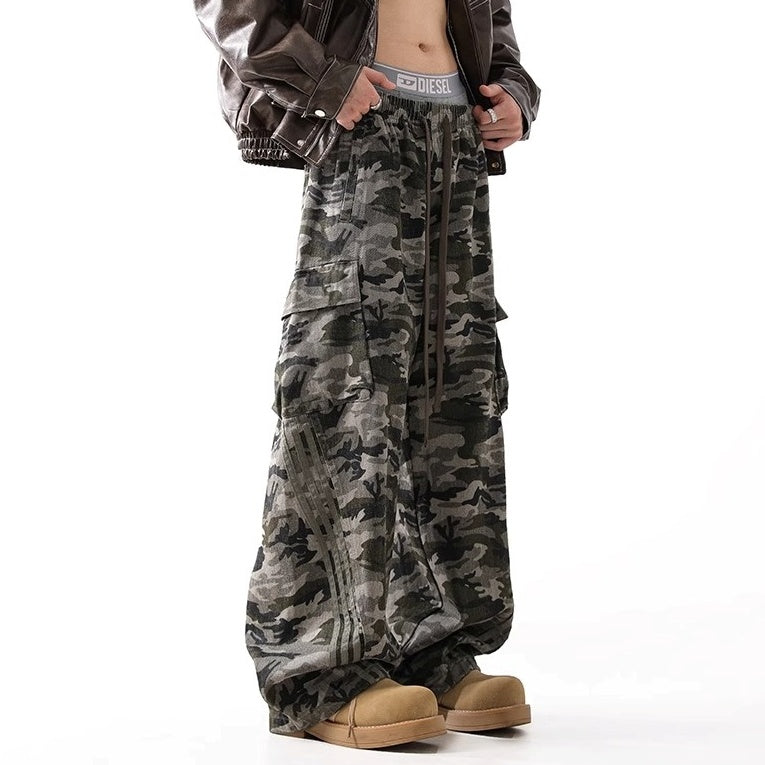 Side Stripe Camouflage Cargo Pants BL1032
