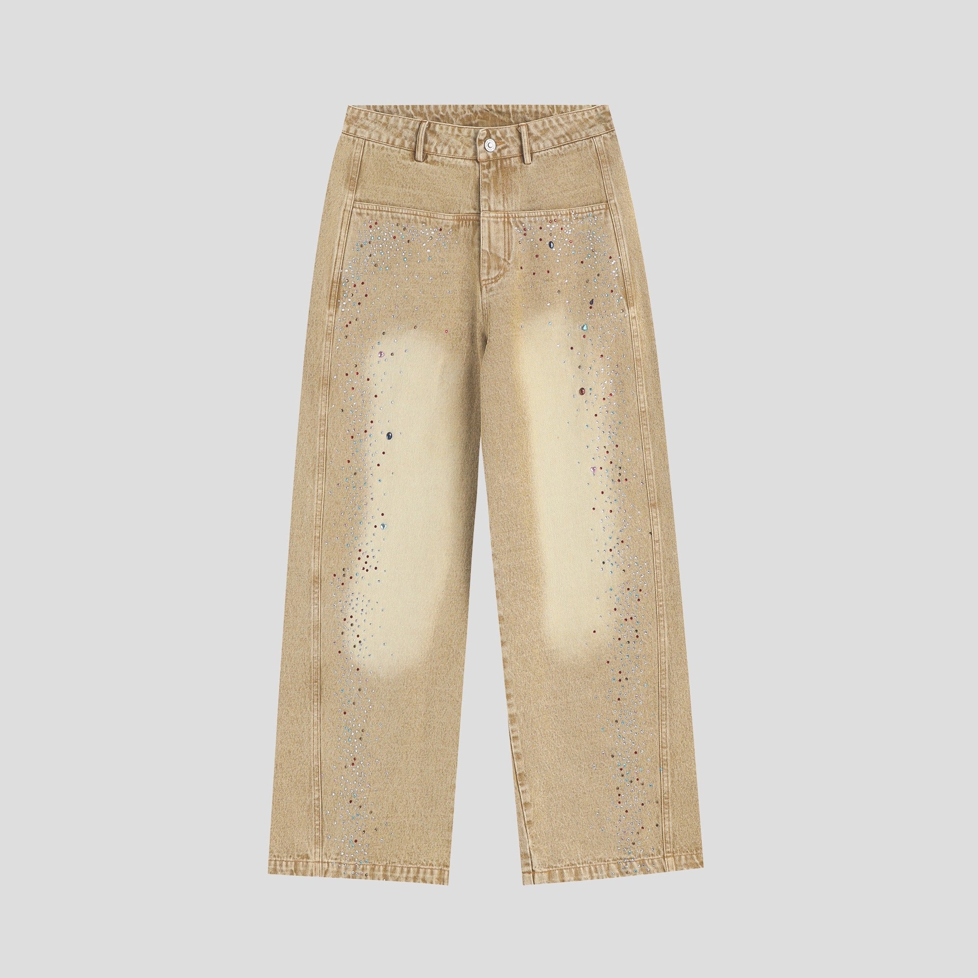 Gradient Colorful RhineStone Loose Jeans IN7069