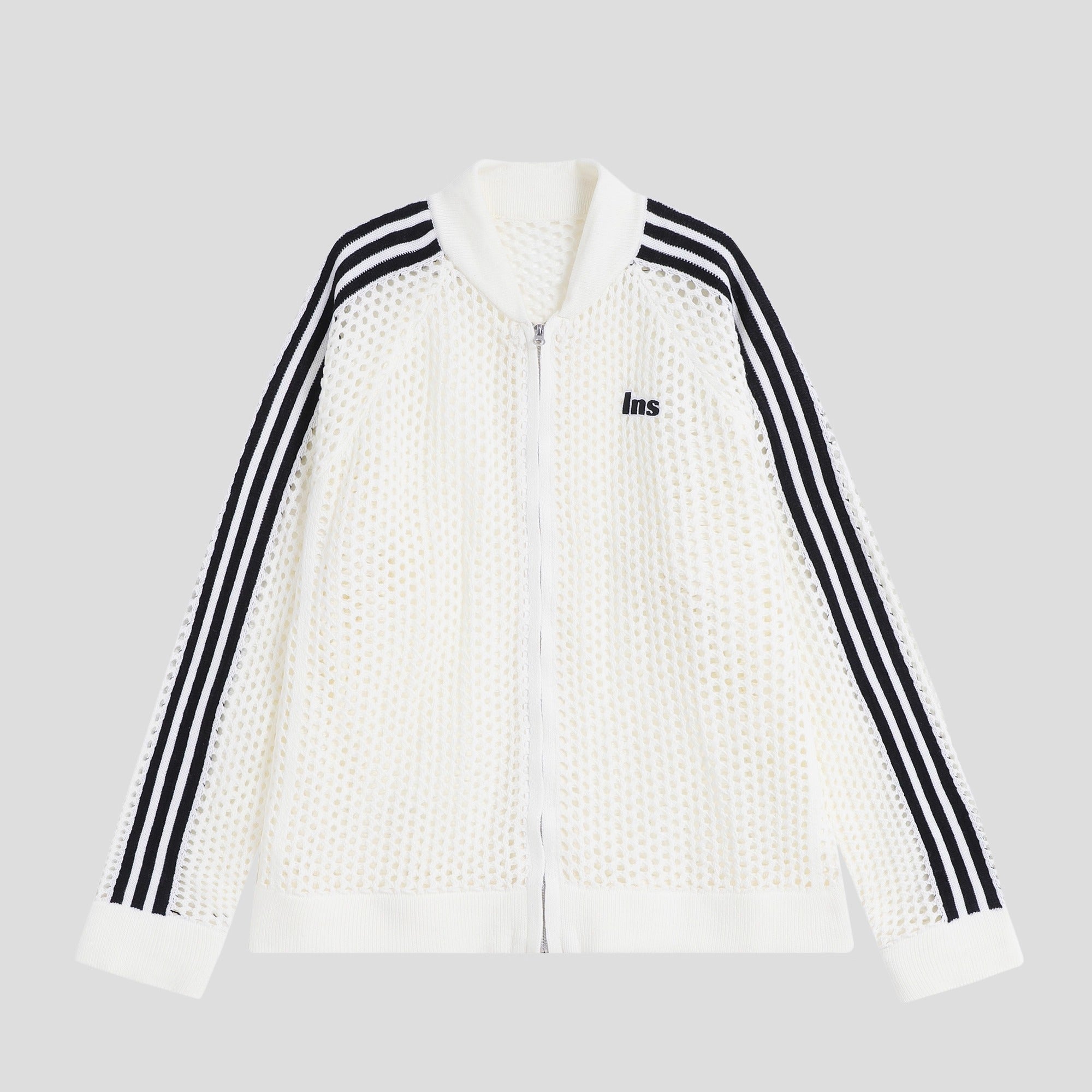 Raglan Mesh Cutout Cardigan Jacket IN7076