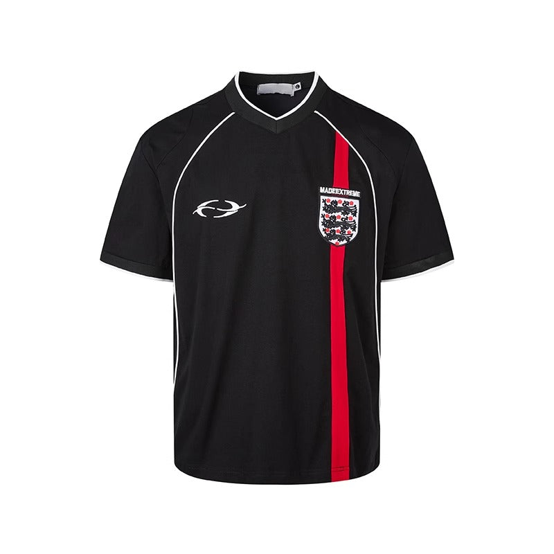 V-Neck Sporty Uniform Design T-shirt MR052