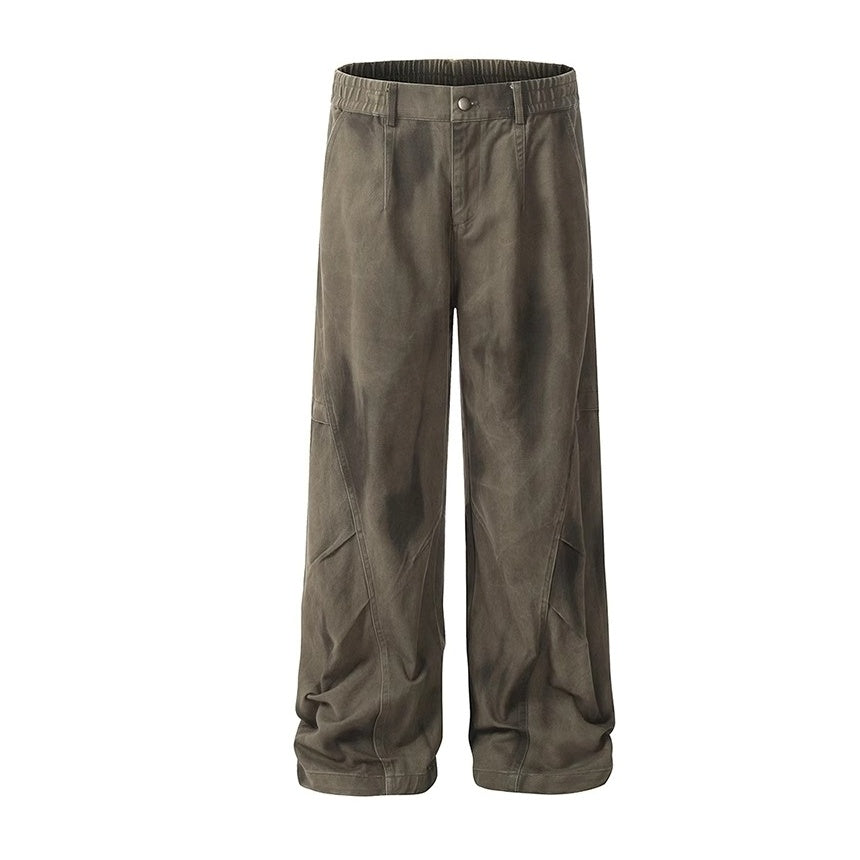Dirty Washed Distressed Casual Curve Pants BL1031