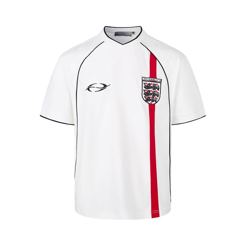 V-Neck Sporty Uniform Design T-shirt MR052