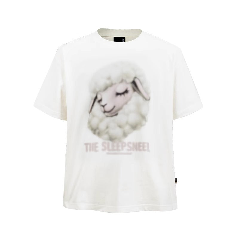 Cartoon Sheep Print T-shirts MB7366