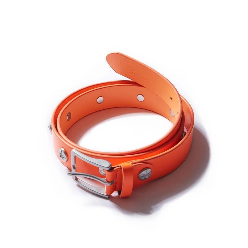 Highlighter Color Rivet Leather Belt MB7367