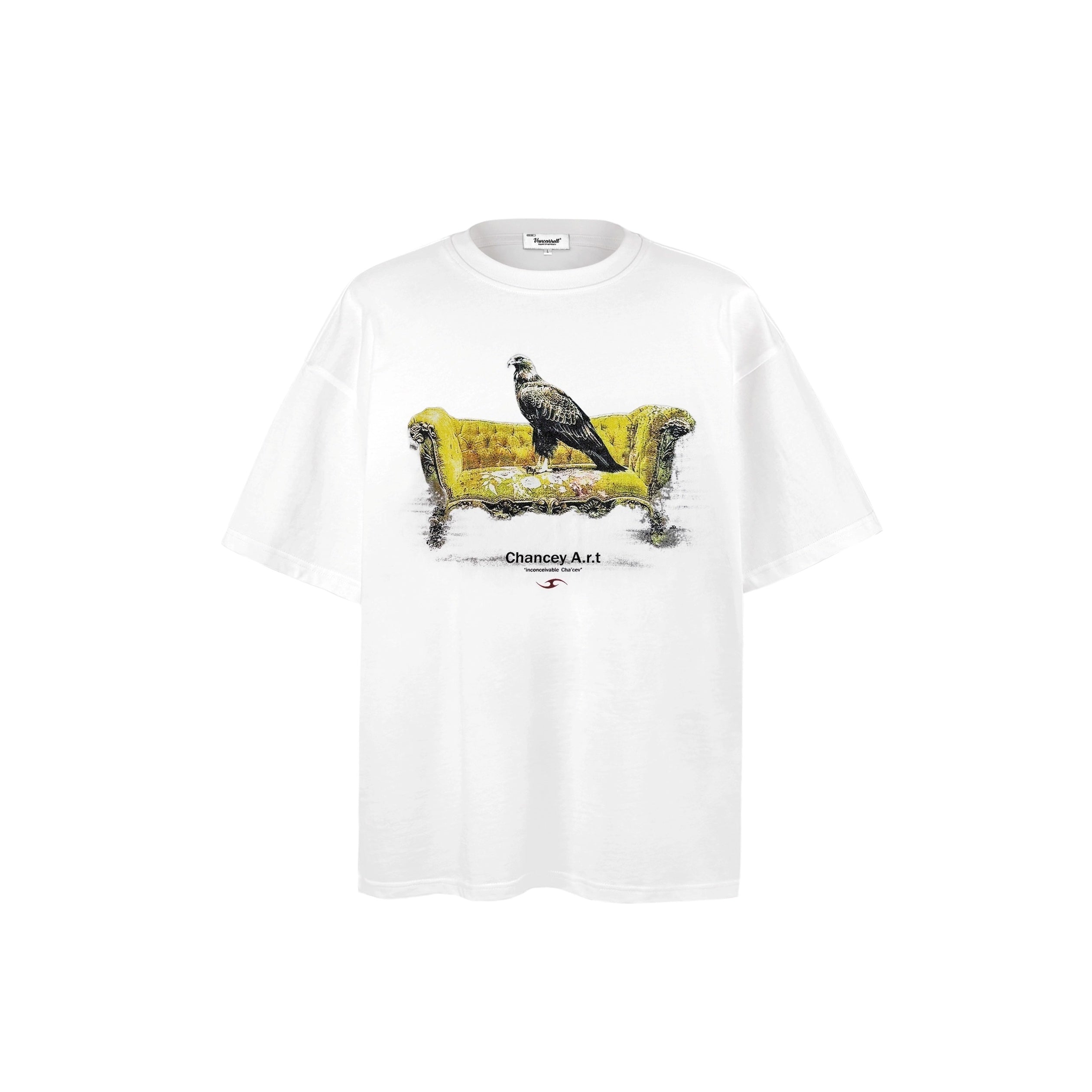 Bird Print Wash Loose T-shirt BL1039