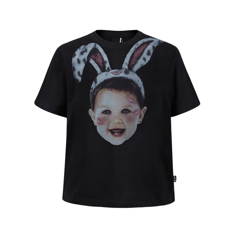 Fun Rabbit Treasure Print T-shirt MB7359